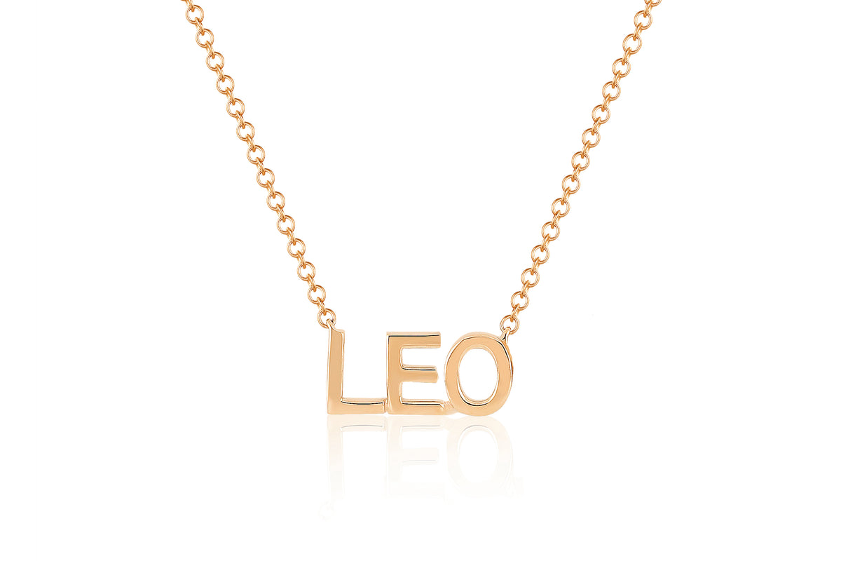 Gold Block Name Necklace