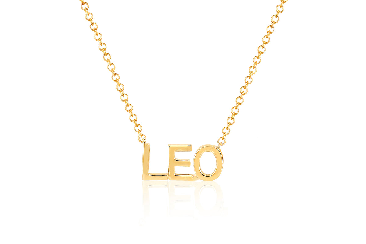 Gold Block Name Necklace