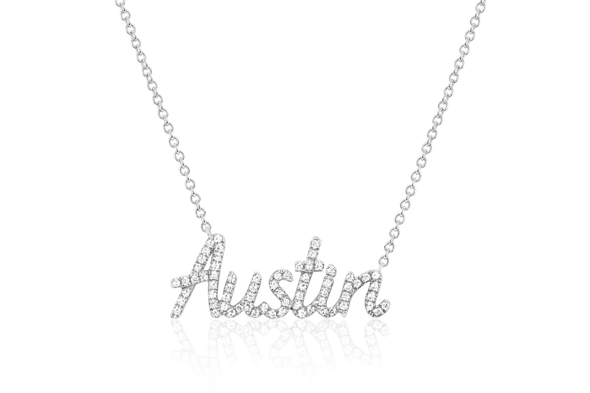 Diamond Script Name Necklace