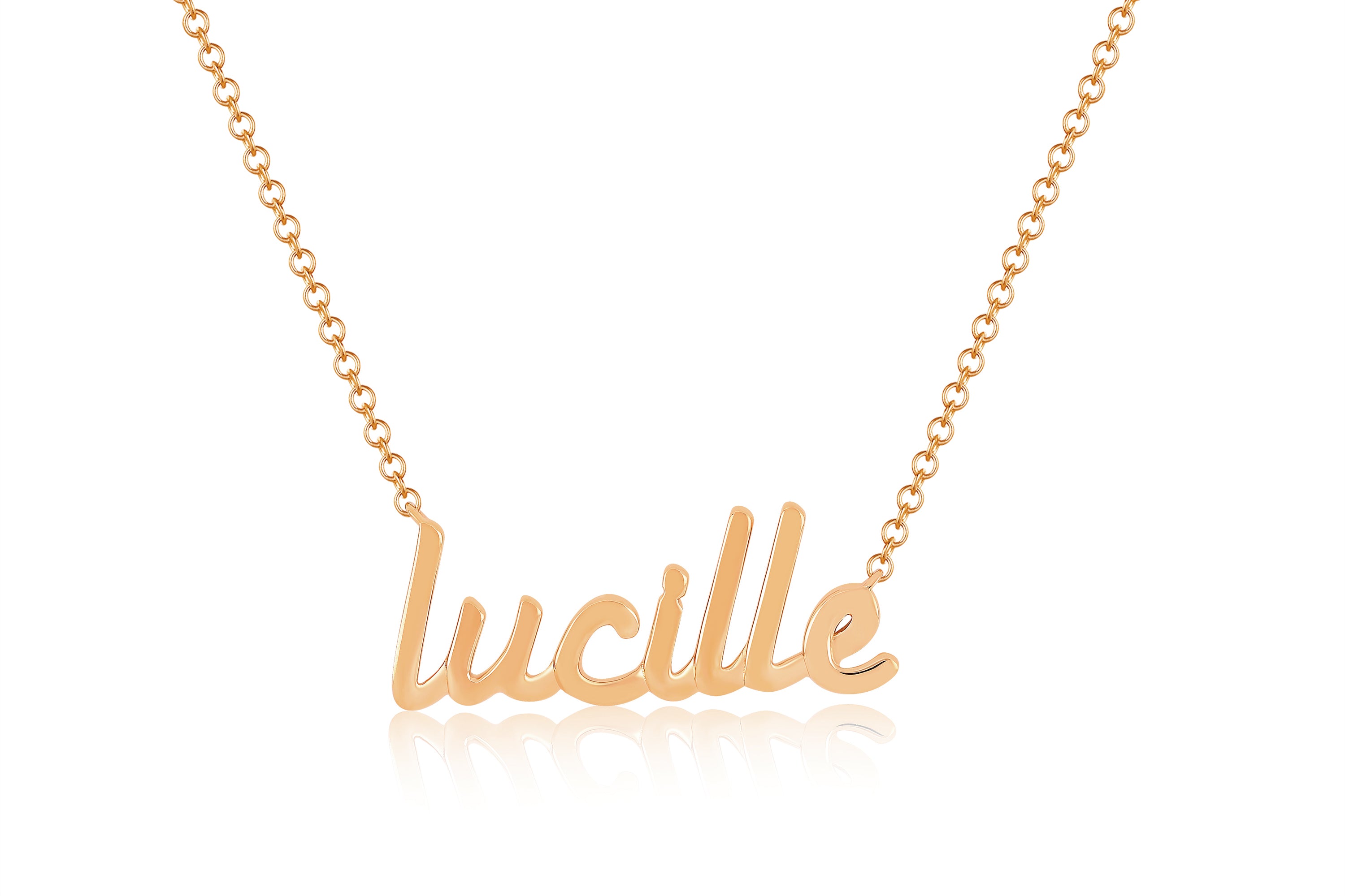 Custom gold script discount necklace