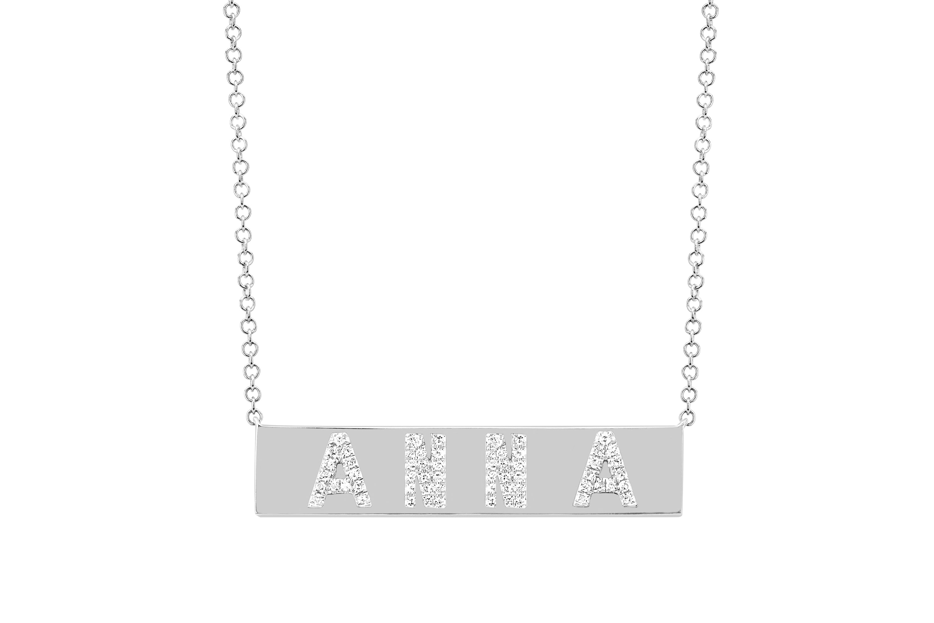 Vertical Mini Nameplate Necklace