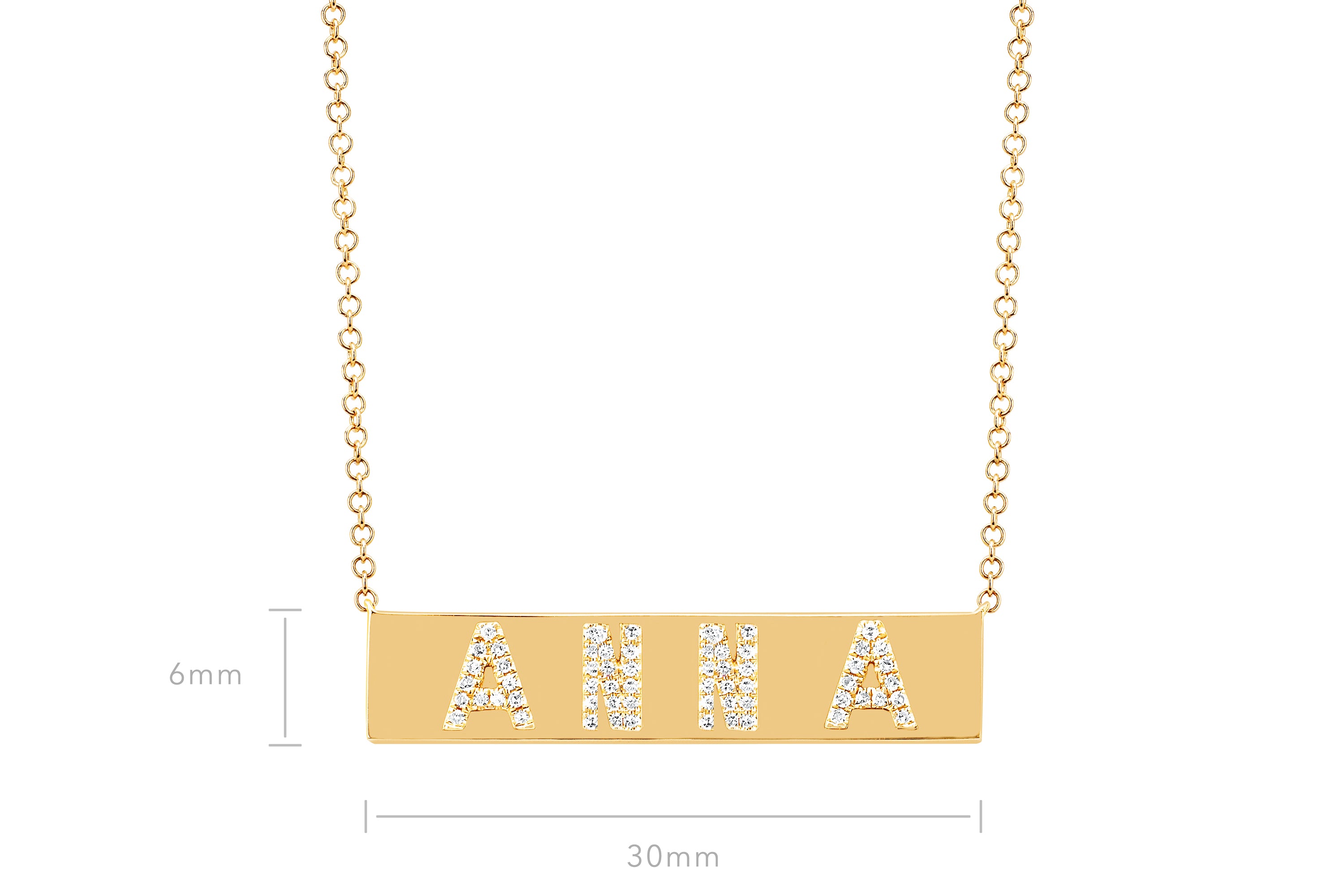 Diamond Nameplate Necklace - Main Image
