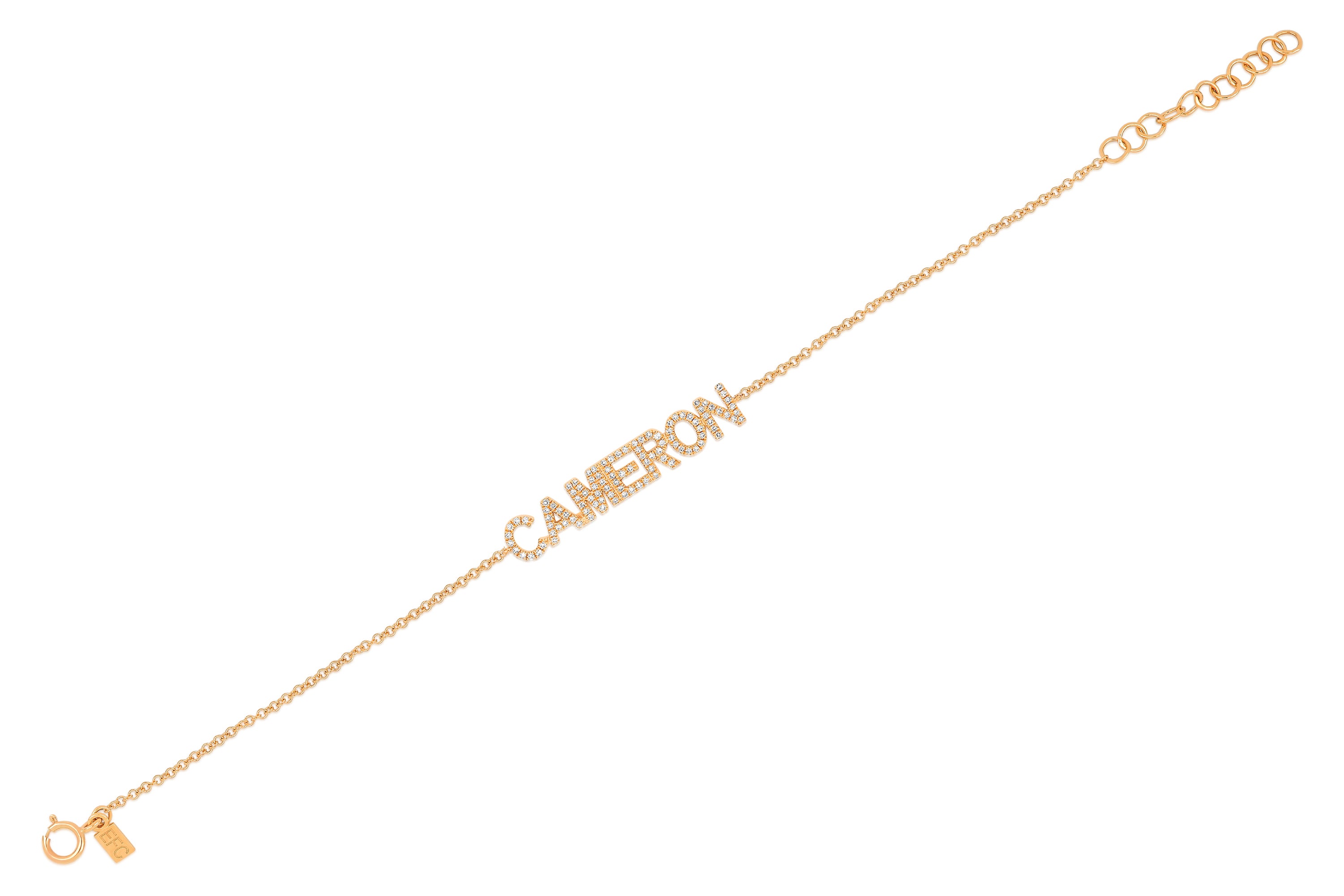 Name Bracelet with Capital Letters in 18K Rose Gold Plating