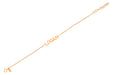14k (karat) rose gold custom name bracelet in block lettering.