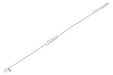 14k (karat) white gold custom name bracelet in block lettering.