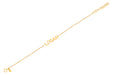 14k (karat) yellow gold custom name bracelet in block lettering.