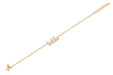 14k (karat) rose gold bracelet with up to 10 letters of customized diamond encrusted script.