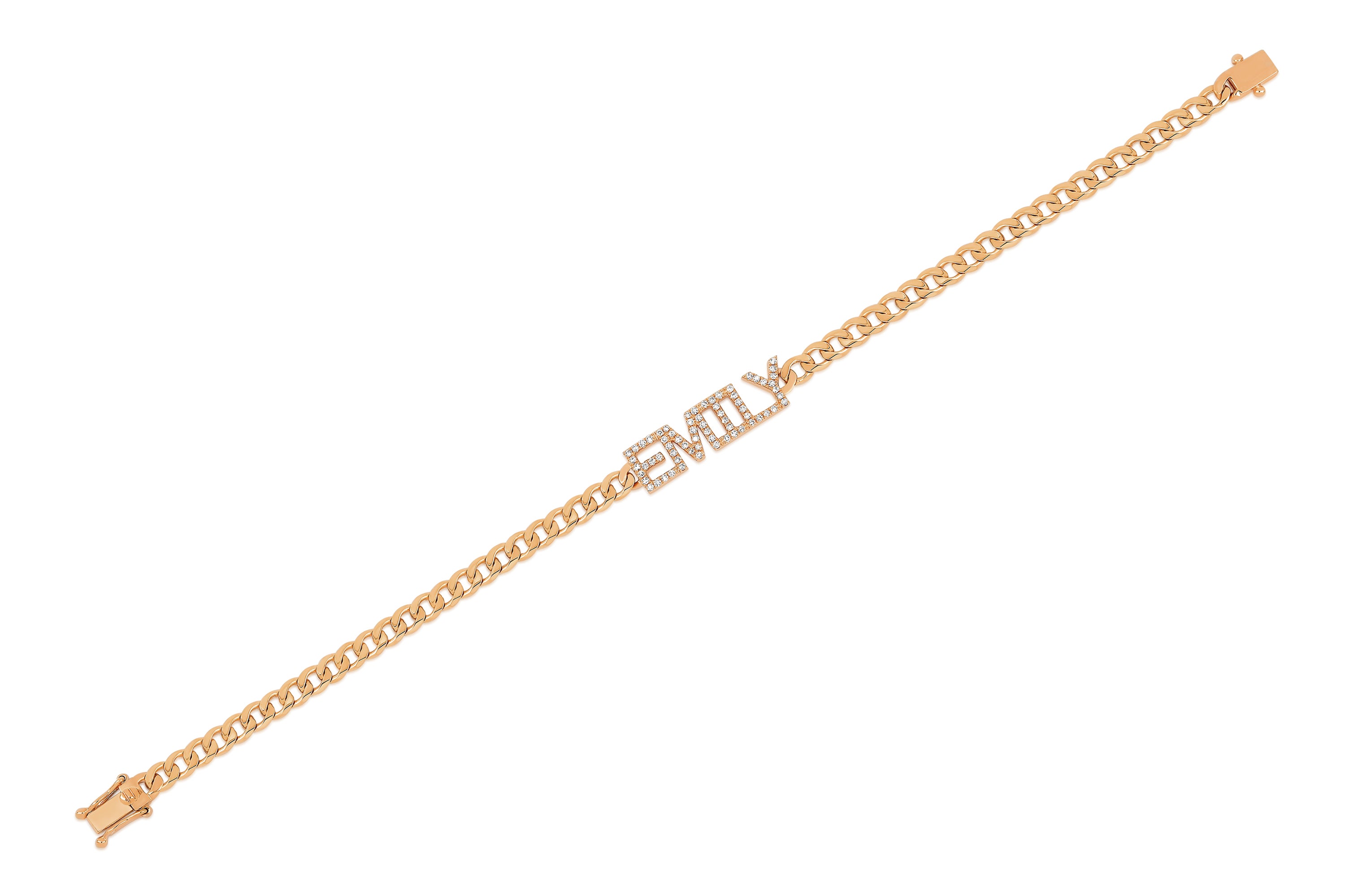 Diamond Name Curb Chain Bracelet