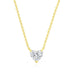 Diamond Heart Solitaire Necklace in 14k yellow gold with 1 carat heart shaped diamond