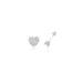 The Love Set in 14k white gold with 1 heart earring and 1 arrow earring