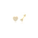 The Love Set in 14k yellow gold with 1 heart earring and 1 arrow earring
