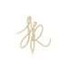 Diamond Initial Lapel Pin in Yellow Gold