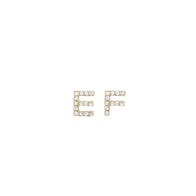 The Initial Set in 14k Yellow Gold with E and F Initial Studs