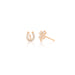 The Lucky Set in 14k Rose Gold featuring 1 Horse Shoe Stud and 1 Clover Stud