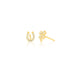 The Lucky Set in 14k Yellow Gold featuring 1 Horse Shoe Stud and 1 Clover Stud