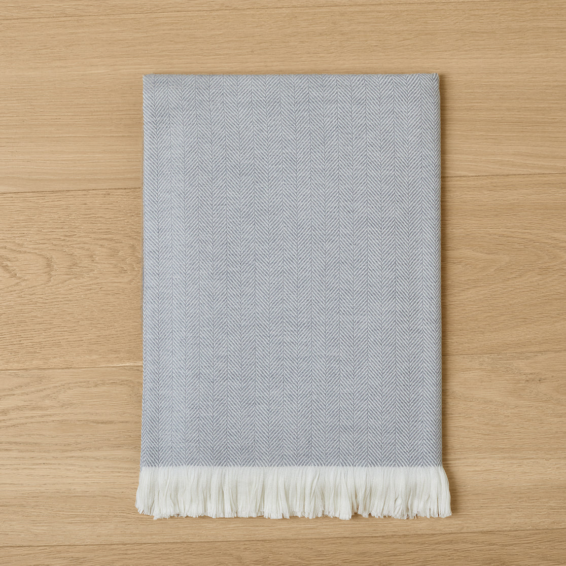 Herringbone Throw Blanket in light grey