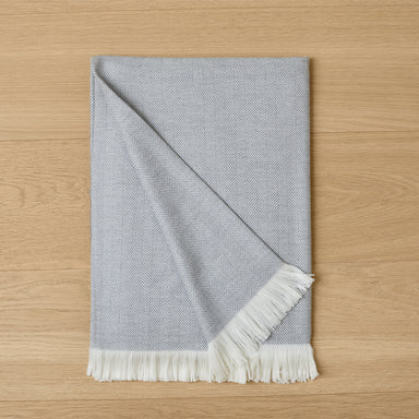 Herringbone Throw Blanket in light grey