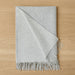 Reversible Cashmere Throw Blanket in Light Grey and Ivory