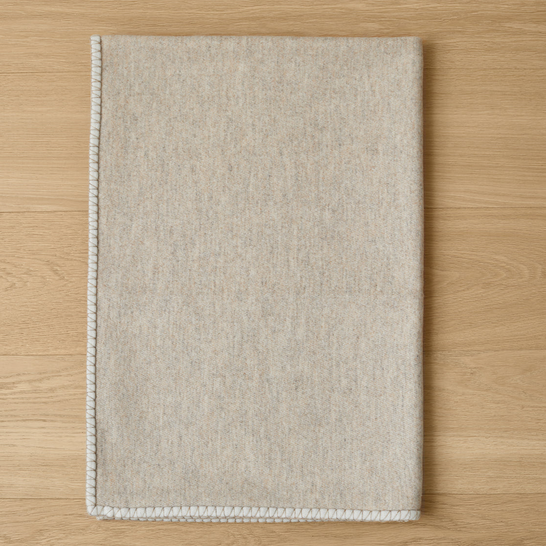 Reversible Stitch Throw Blanket in Clove and Ivory