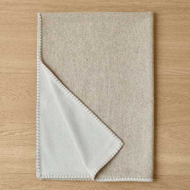 Reversible Stitch Throw Blanket in Clove and Ivory
