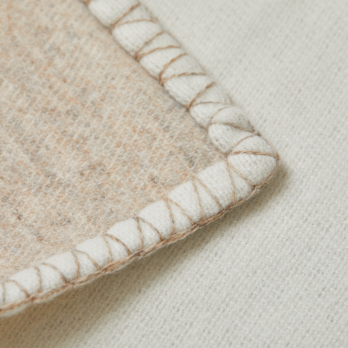 Reversible Stitch Throw Blanket in Clove and Ivory