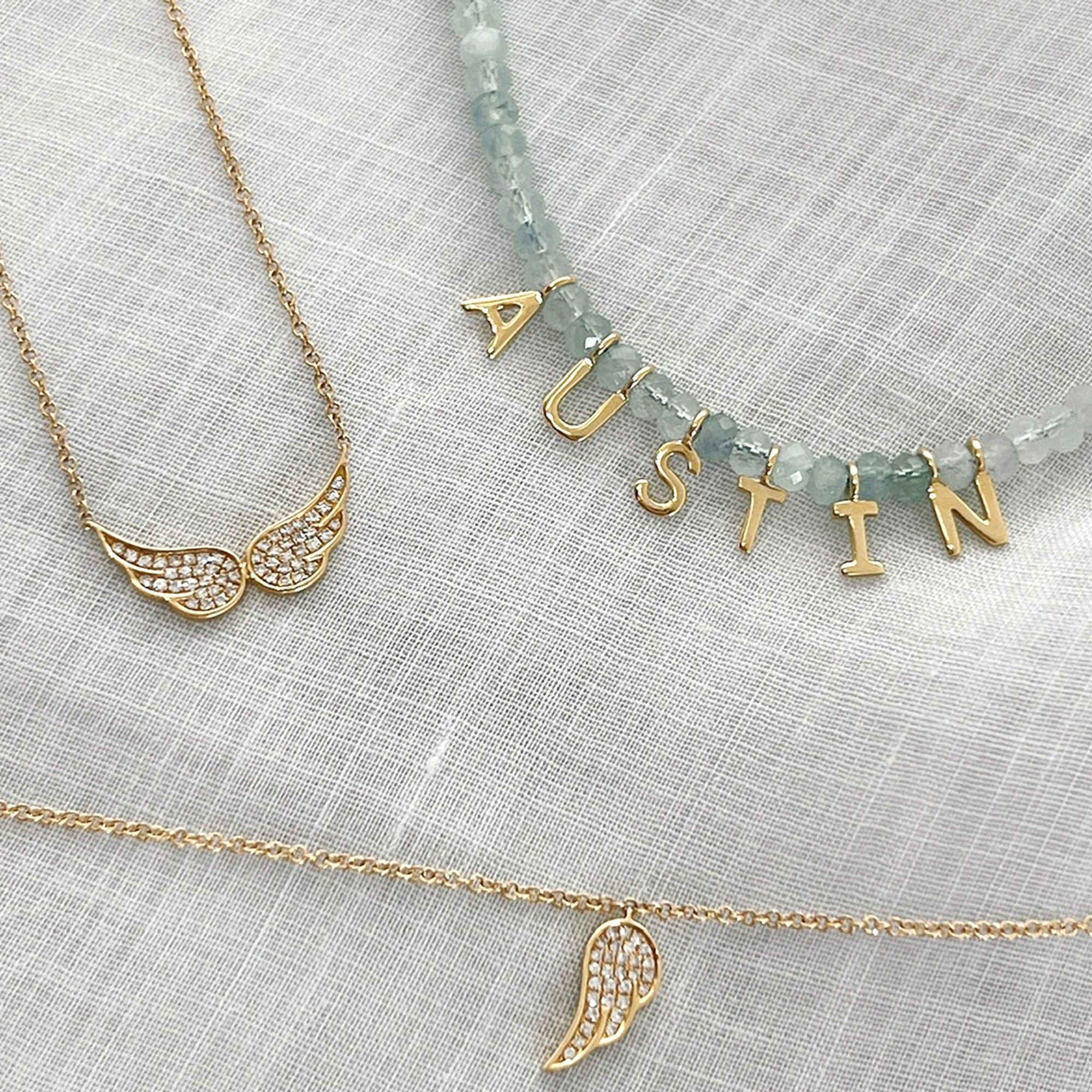 Gold Name Birthstone Necklace