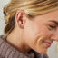 Gold Bar Threader Earring Styled on the Ear in yellow gold