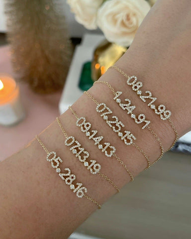 Diamond Custom Date Bolo Bracelet 