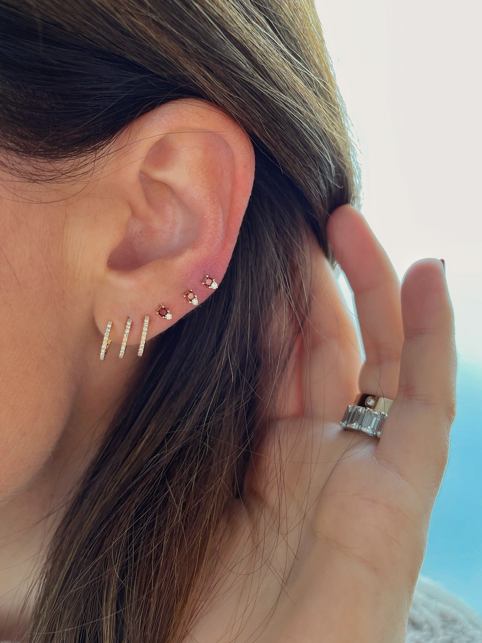 Mini Birthstone Stud Earring