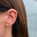 Diamond Duo Gift Set Earrings in 14k Yellow Gold styled on ear