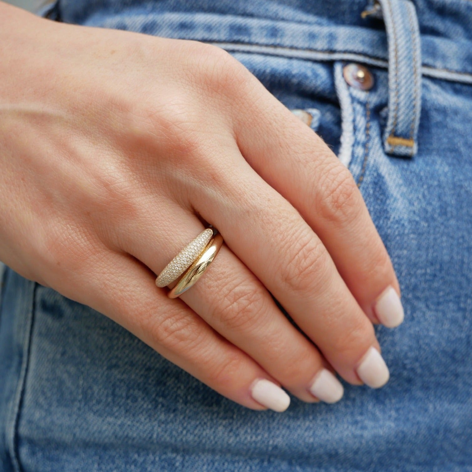The Double Dome Gift Set in 14k Yellow Gold