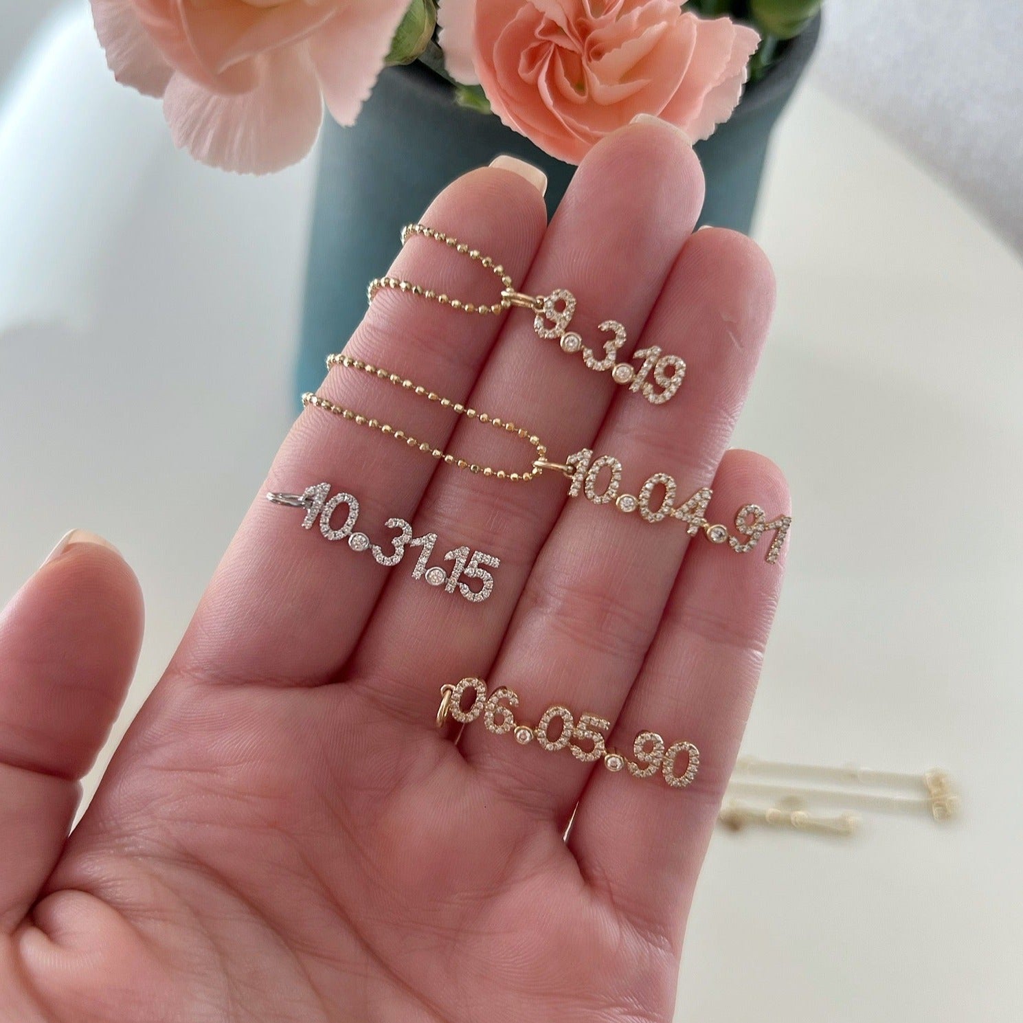 Diamond Date Necklace Charm