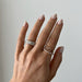 Prong Set Diamond Ring on the hand in yellow gold