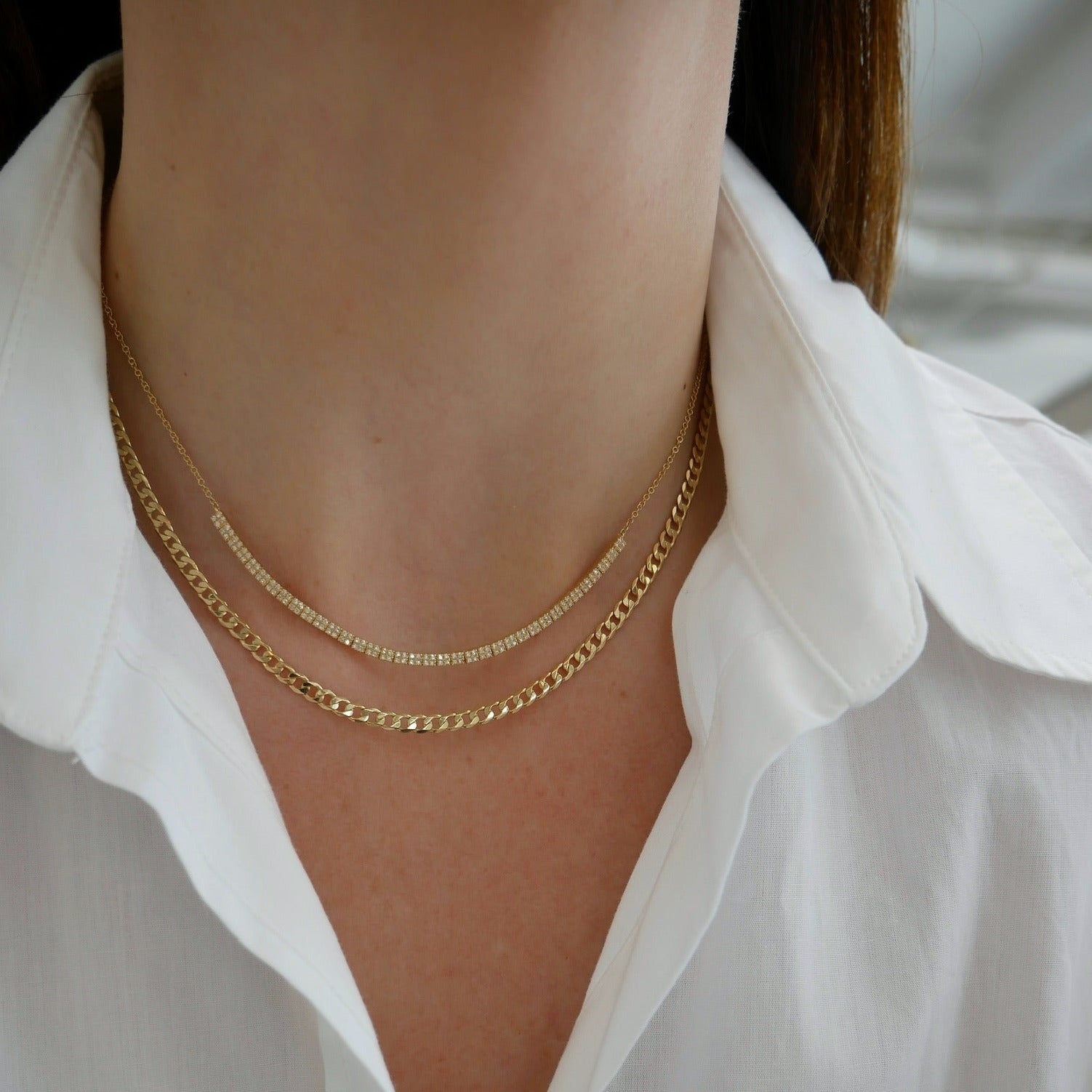 Yellow gold sales curb chain
