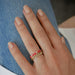 Diamond Mini Curb Chain Ring styled on hand in yellow gold