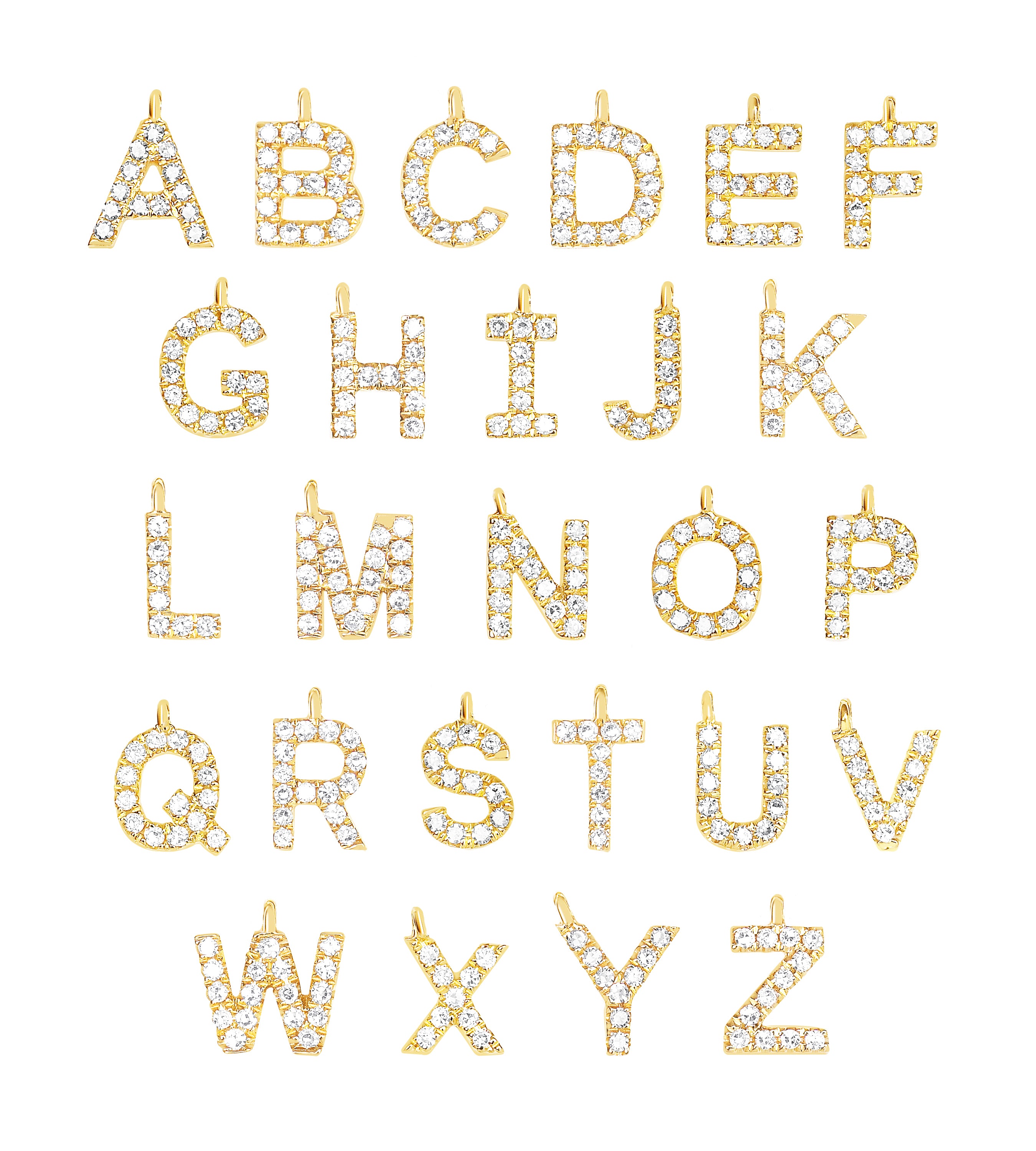 Diamond Initial Necklace Charm