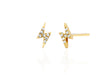 Diamond Mini Lightning Bolt Stud Earring in 14k yellow gold