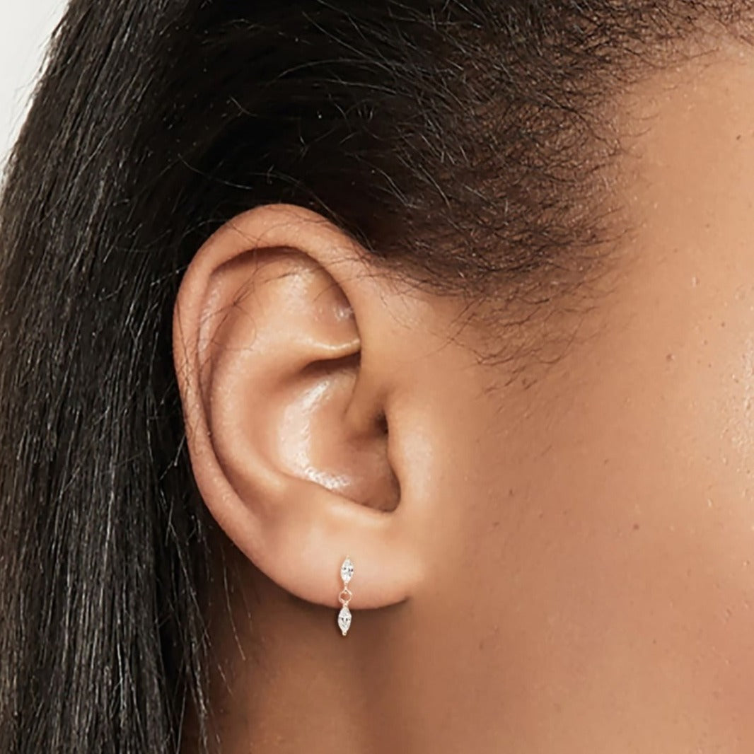 Diamond Marquise Dangle Stud Earring