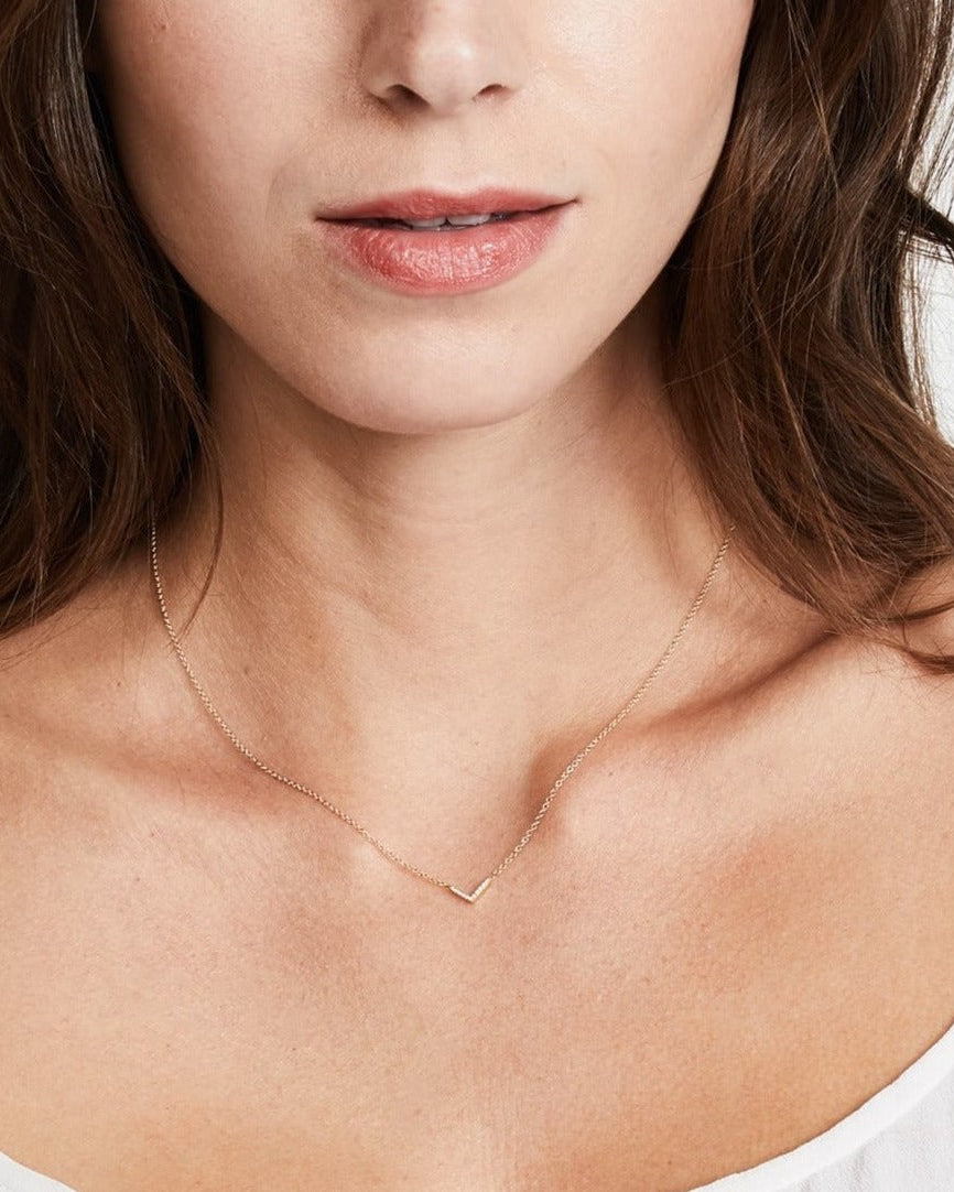 Diamond Mini Chevron Necklace