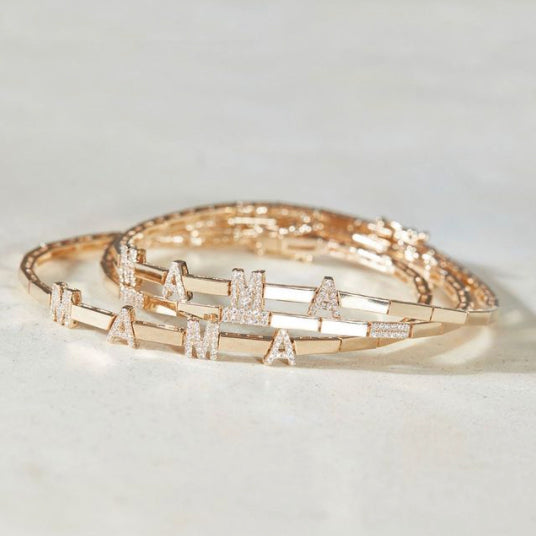 Gold Diamond Mama Bracelet