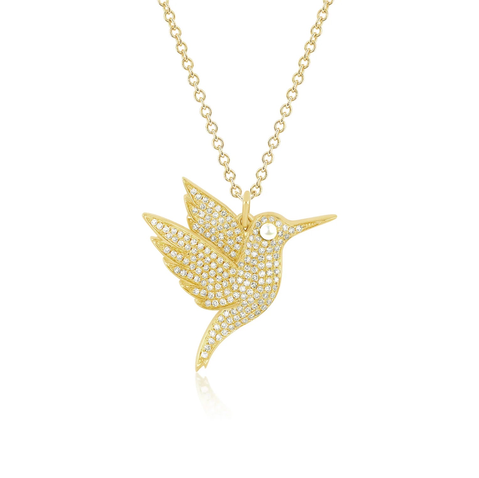 Pavé Diamond Hummingbird Necklace