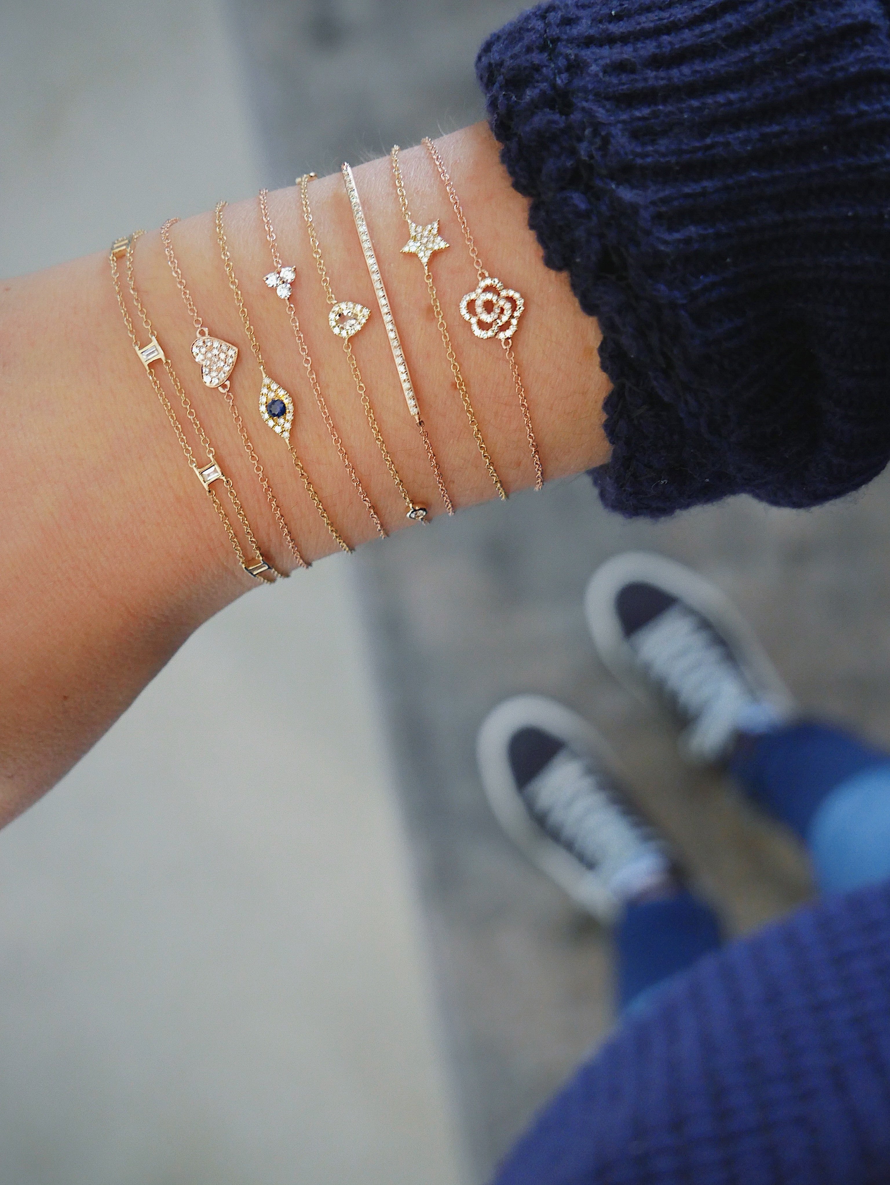 Diamond Rose Chain Bracelet