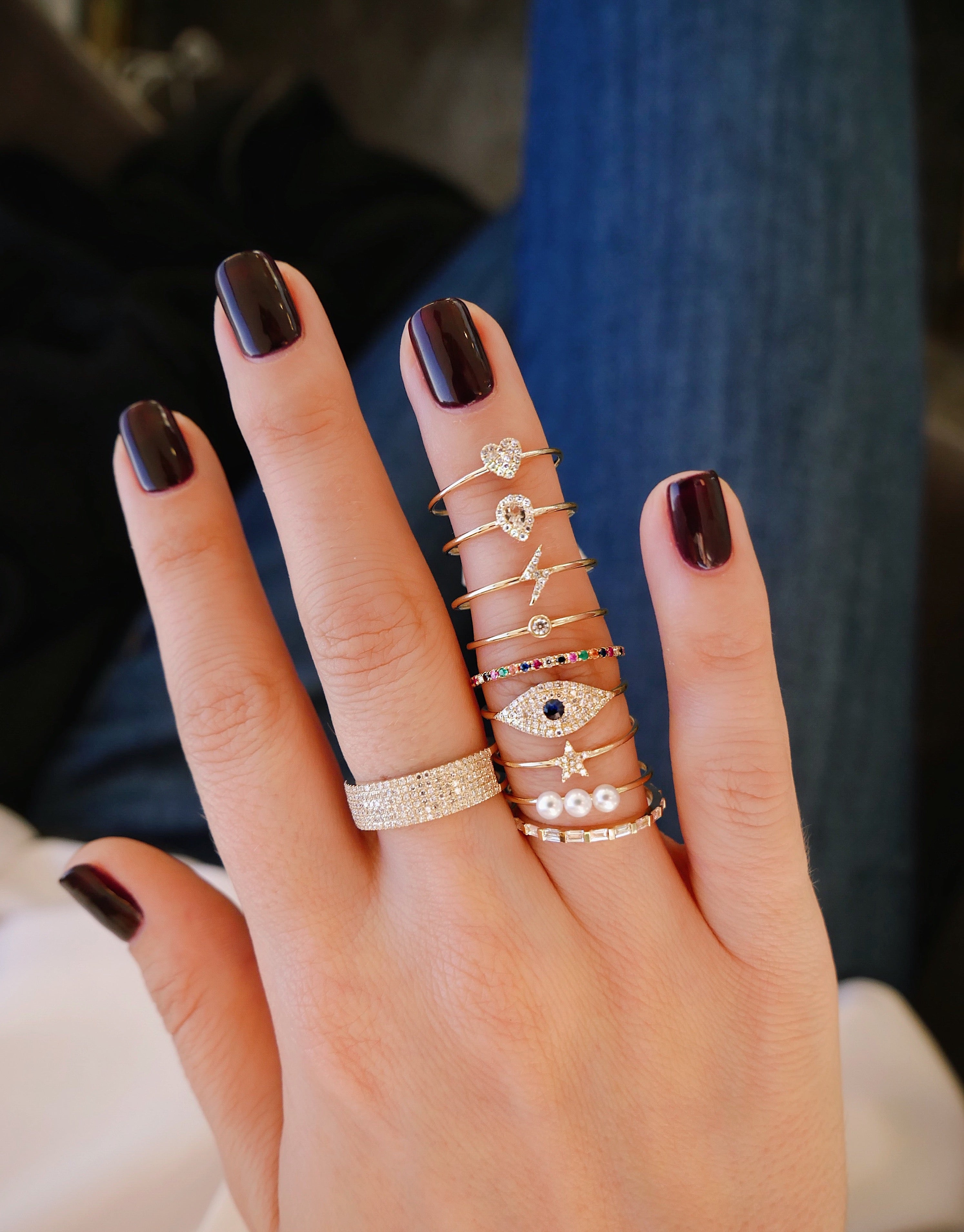 Diamond Mini Star Stack Ring