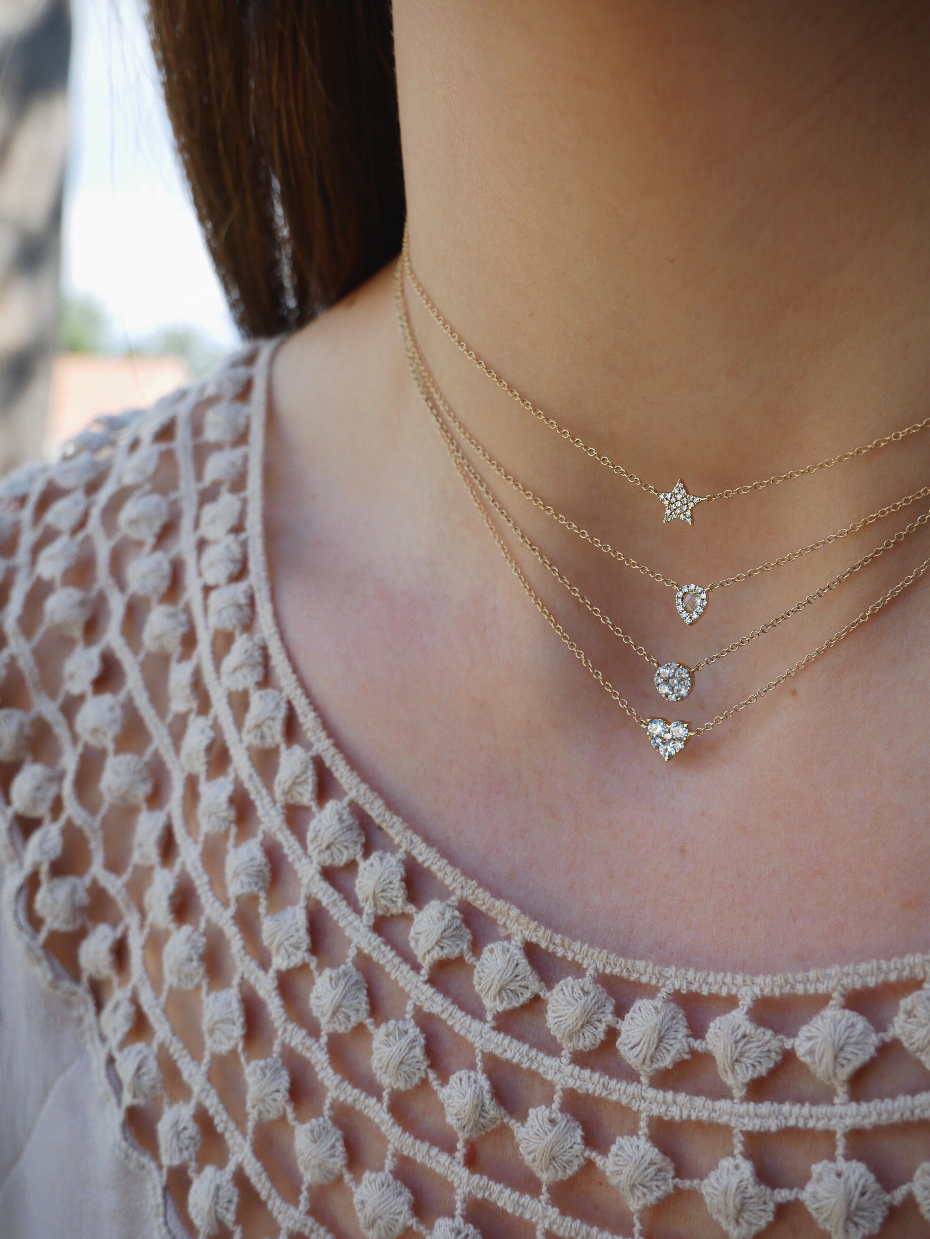 Diamond White Quartz Mini Teardrop Choker