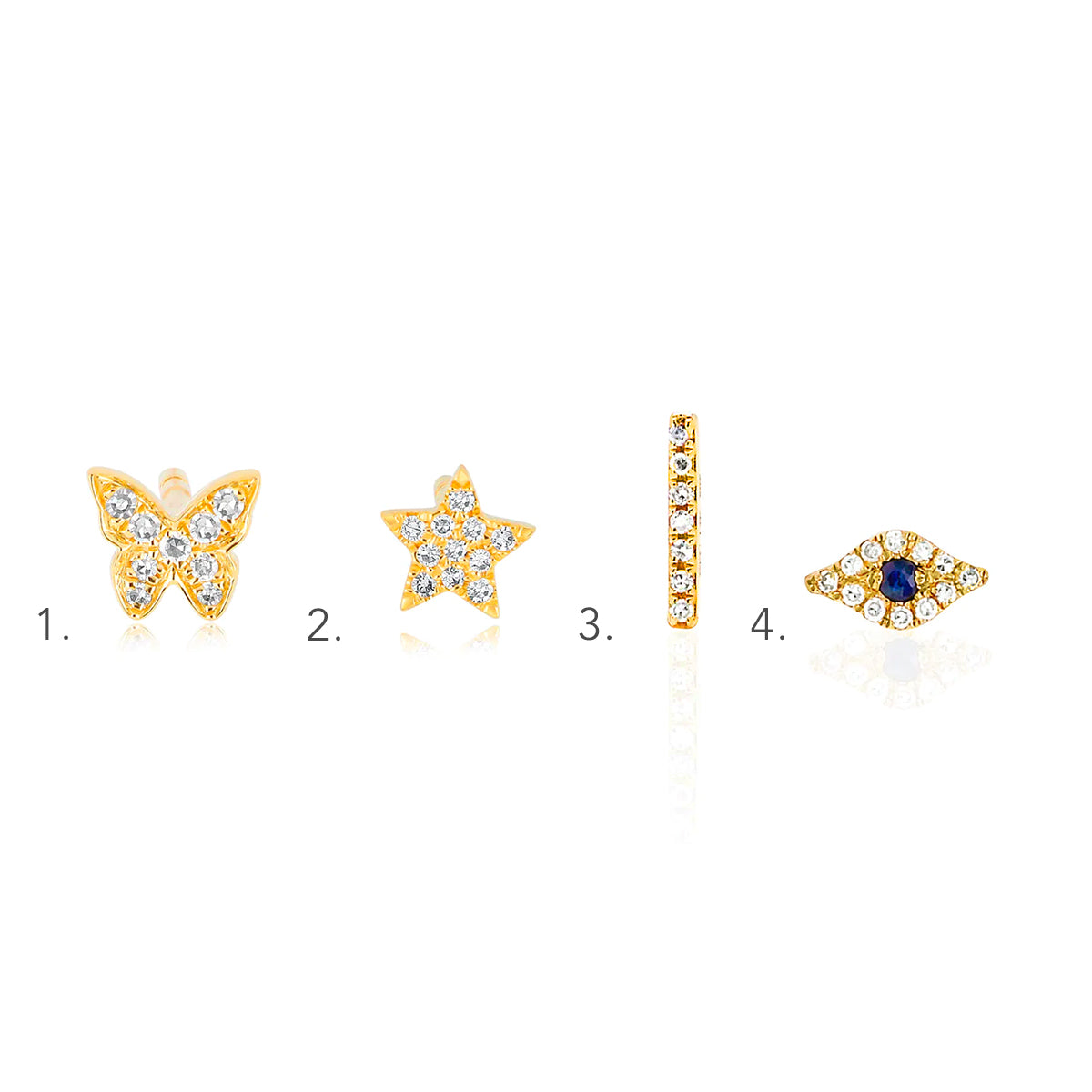 The Single Studs Gift Set in 14k Yellow Gold