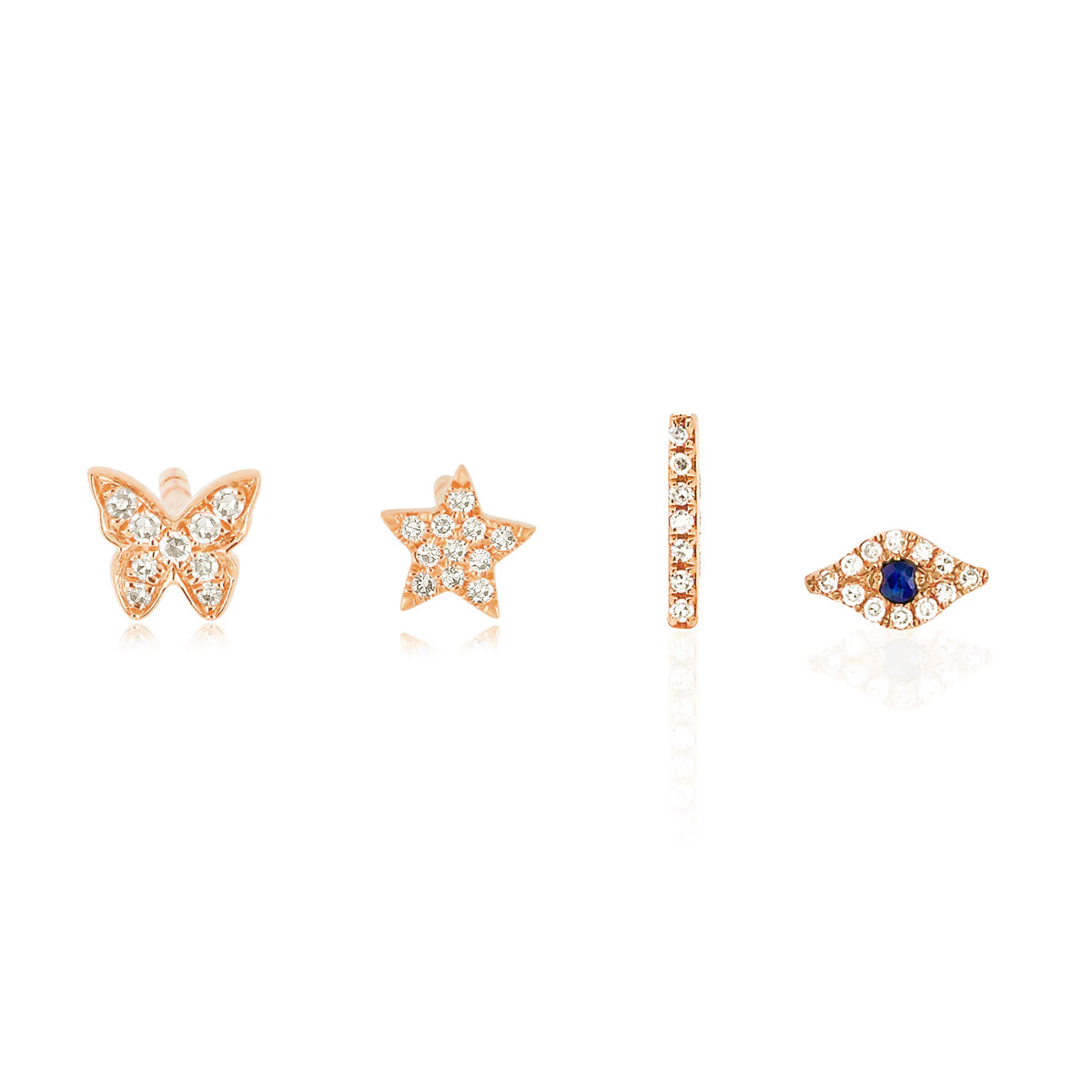 The Single Studs Gift Set in 14k Rose Gold