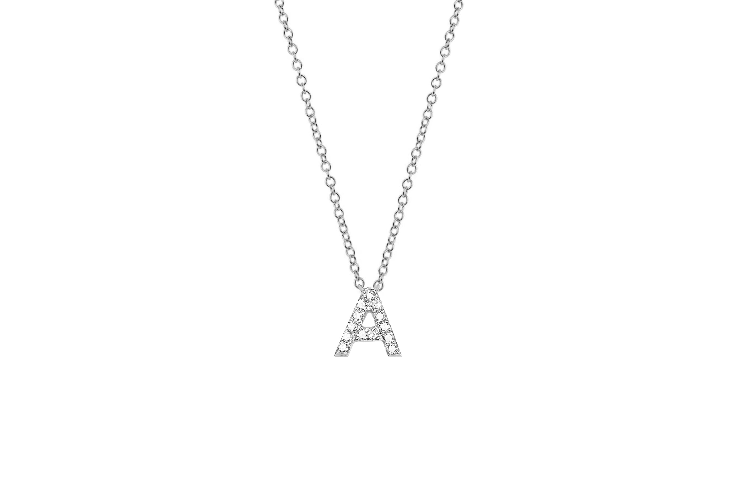 Diamond Initial Necklace A