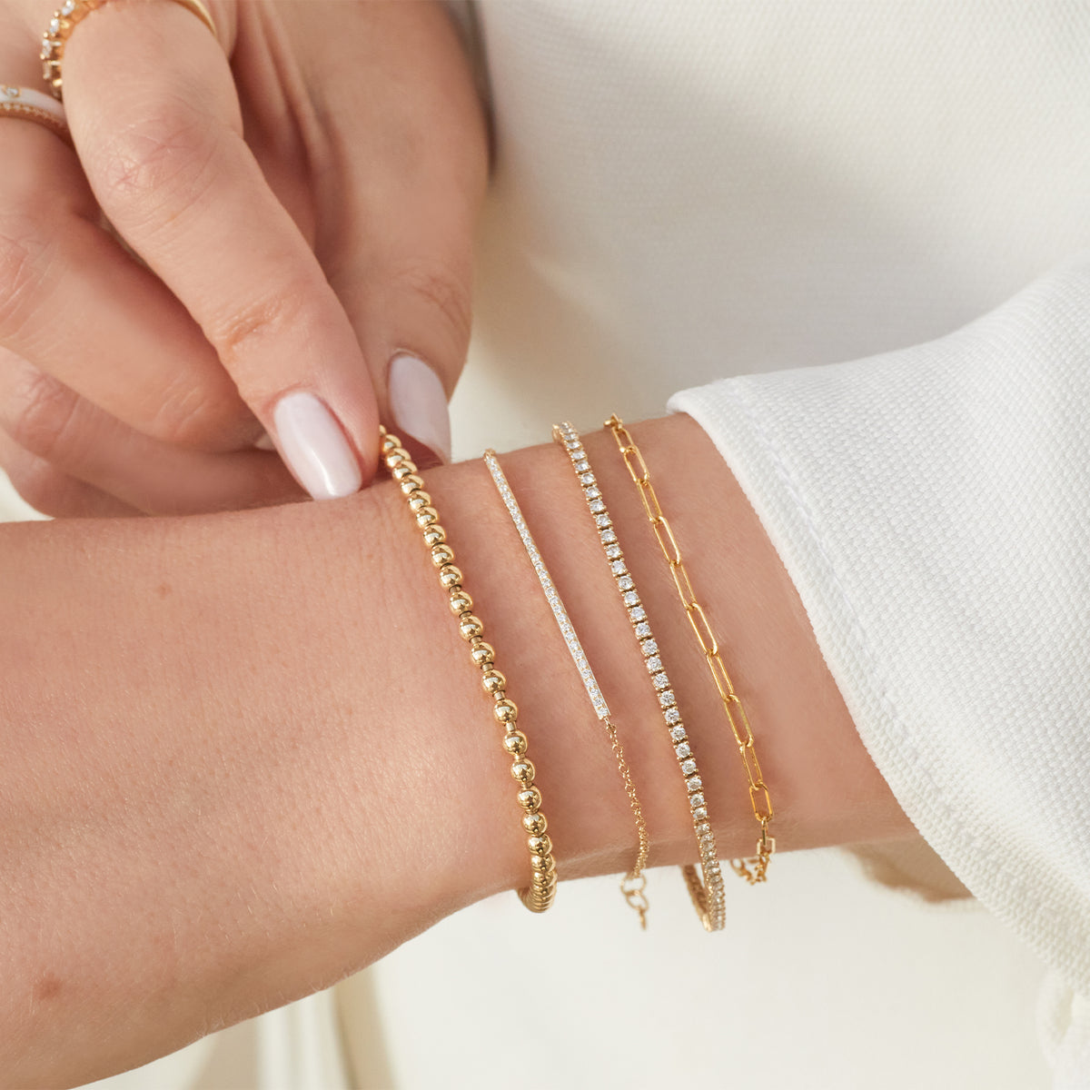 Gold Ball Stretch Bracelet