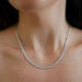 Diamond Pretty Lady Eternity Necklace in 14k white gold styled on neck of model