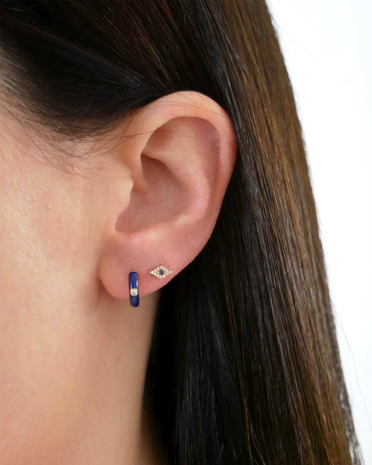 Diamond Mini Evil Eye Stud Earring